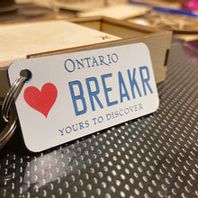 Load image into Gallery viewer, Ontario graphic license plate keychains
